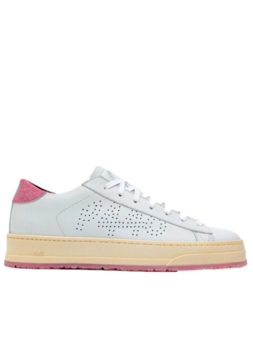 NWT P448 Jack Sneakers White Pink Italian Leather
